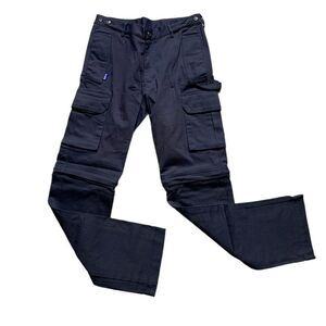Sparco Motorsports Cargo Racing Pants XS Blue Pockets Button Zip Off Legs Shorts
